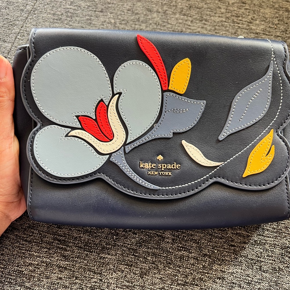 Barely used KATE SPADE crossbody navy bag